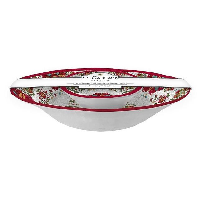 Le Cadeaux Melamine Allegra Red Chip and Dip 2 Bowl Set