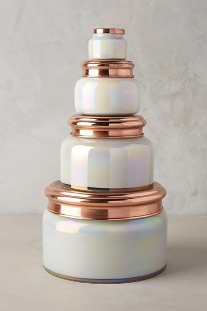 Giant Capri Blue Mercury Glass Candle