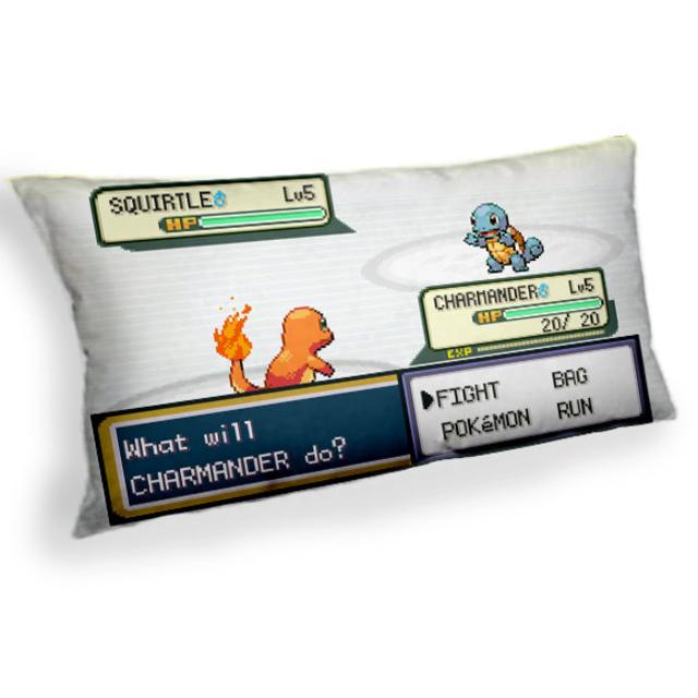 Pokemon Battle Squirtle Charamander - Home Decor Thrown Pillow