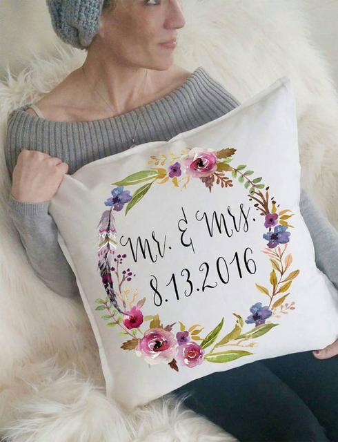 Personalized Wedding Gift, Mr and Mrs Throw Pillow