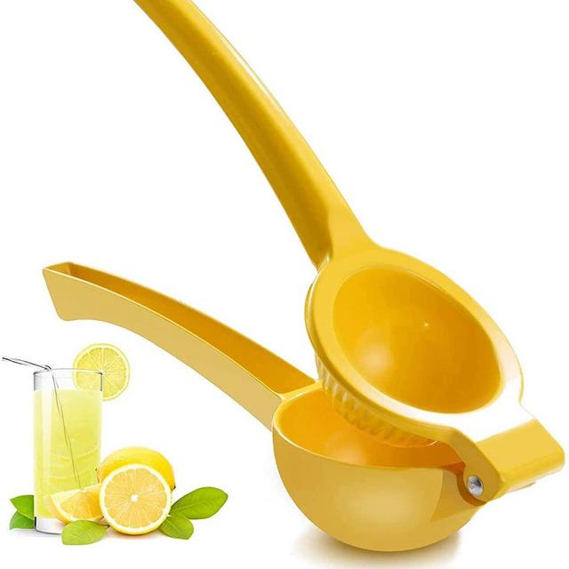 Manual Juicer Citrus Lemon Squeezer,Fruit Juicer Lime Press Metal,Professional Hand Juicer Kitchen Tool(yellow）
