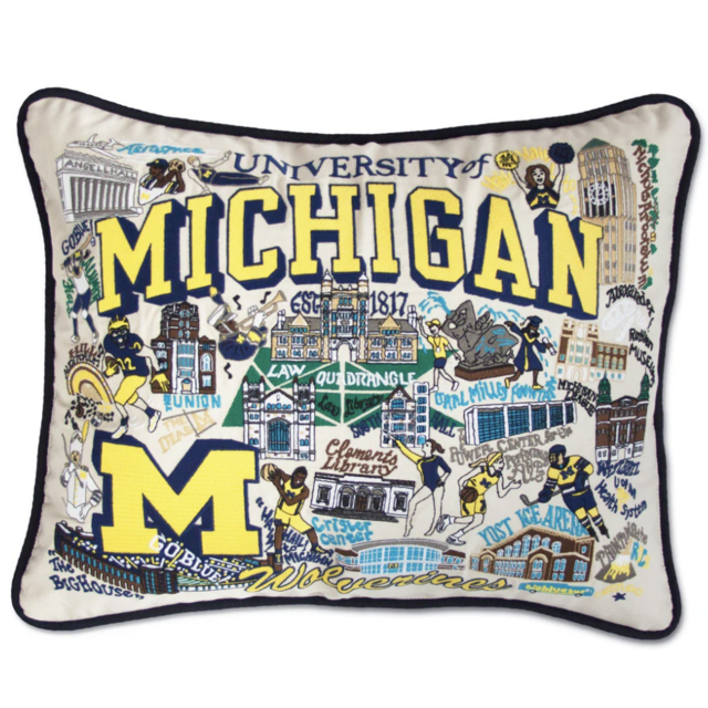 Michigan Embroidered Pillow