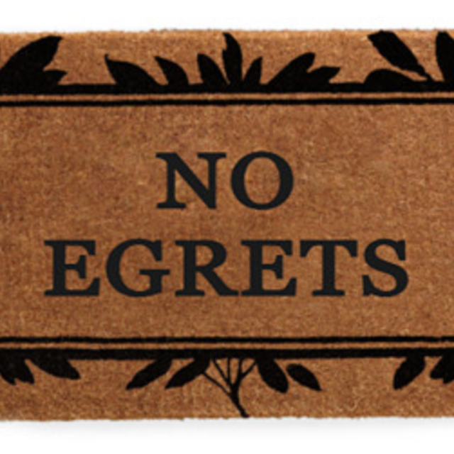 Personalized "No Egrets" Doormat