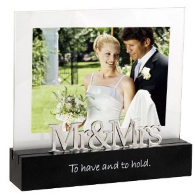 Malden Celebrated Moments Black Wood Picture Frame, Mr. and Mrs., 5 by 7-Inch