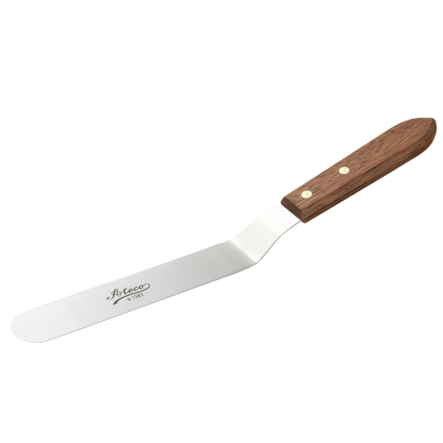 Ateco Natural Wood Medium Sized Offset Spatula, 7.63 Inch Blade