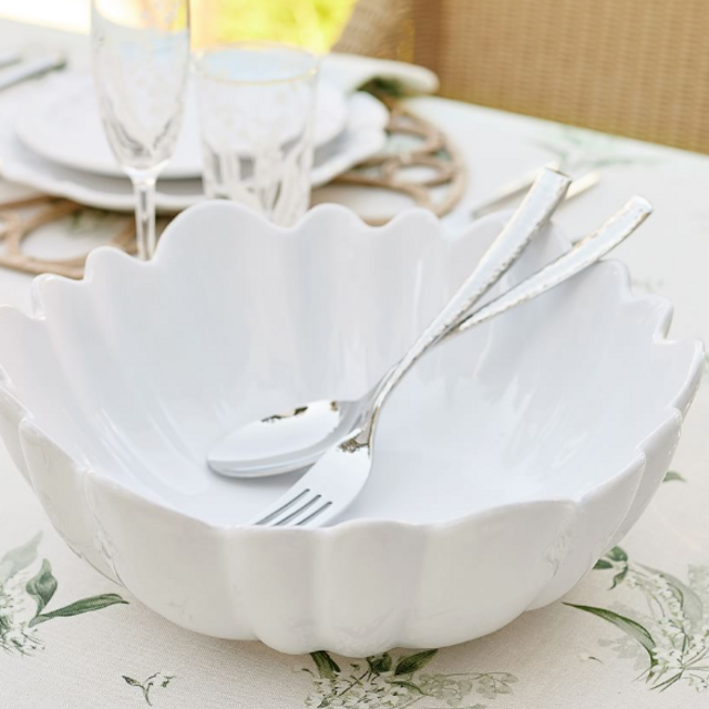 Monique Lhuillier Camille Scalloped Stoneware Serving Bowl