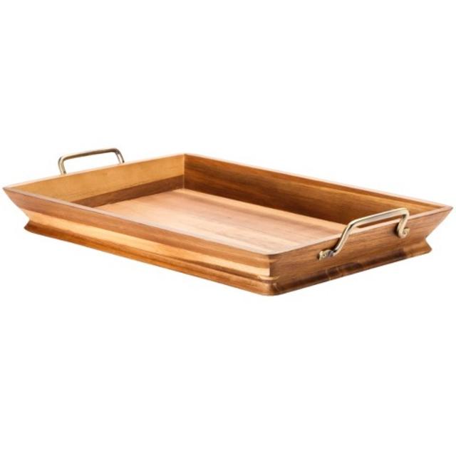 Threshold™ Acacia Tray With Metal Handles - Large