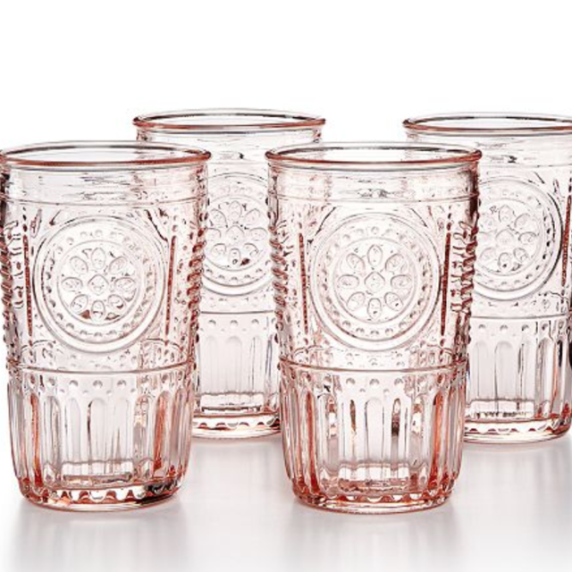 Romantic 4-Pc. Tumbler Set Pale Pink