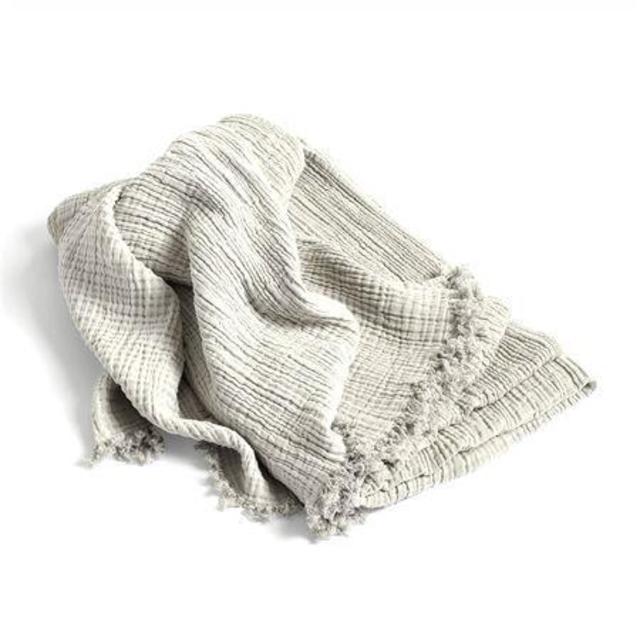 Hay Crinkle Throw Blanket (Silver)