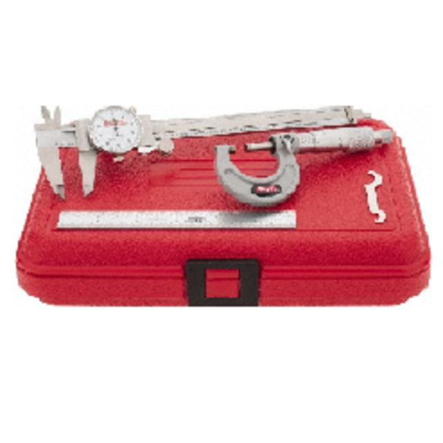 SPI - 3 Piece, Machinist Caliper and Micrometer Tool Kit