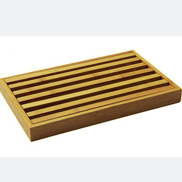 Bread Cutting Board Bamboo Slotted Cutting Board With Bread Crumb Catcher - 38 x 23 x 4 Inches