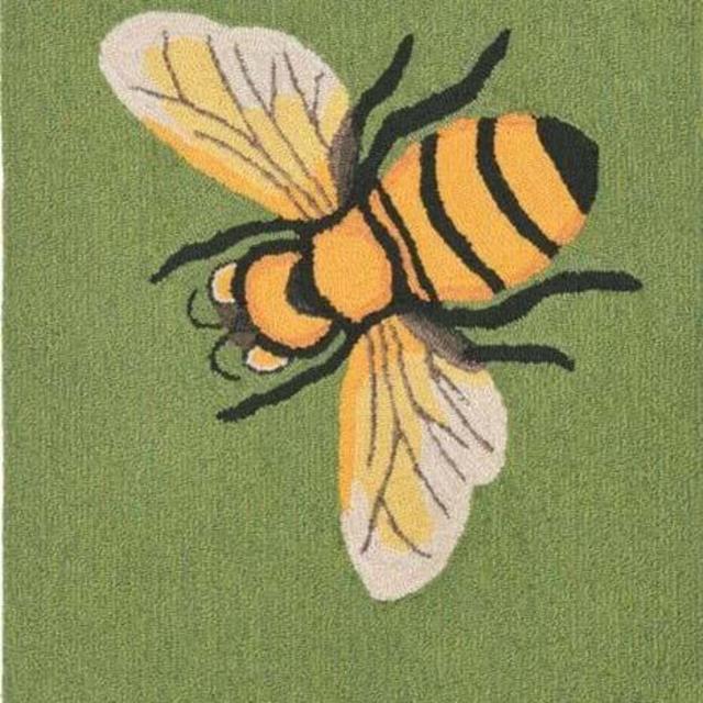 Trans Ocean Frontporch Bee Rug - 2" x 3" Rectangular