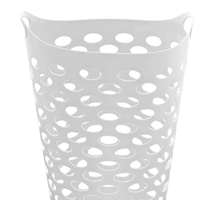 Starplast Tall Flex Laundry Basket 17.75" x 17.25" x 26", White (1, White)