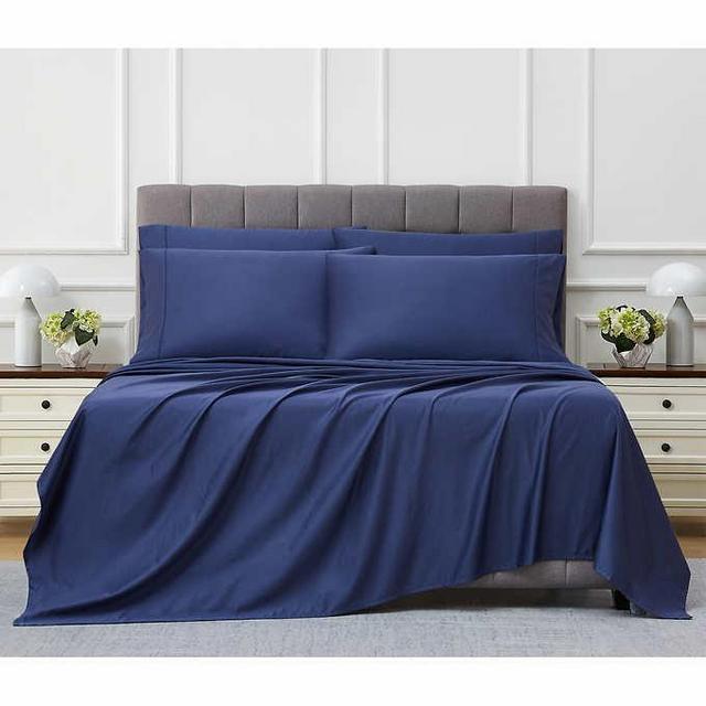 Kirkland Signature 680 Thread Count Sheet Set, Dark Blue, Queen