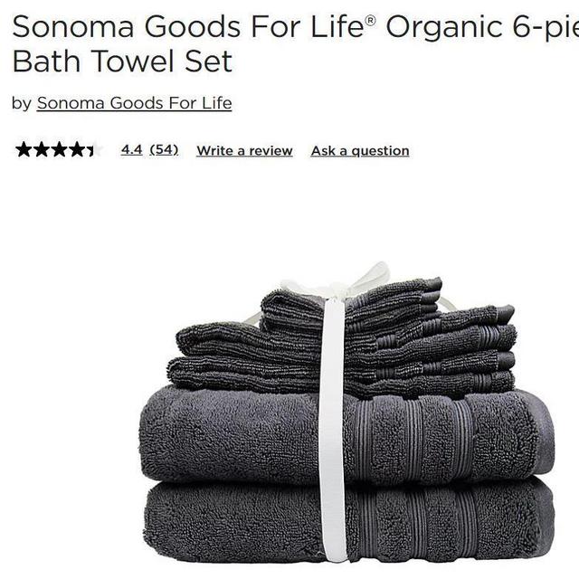 DARK GREY Sonoma Goods For Life® Organic 6-piece Bath Towel Set