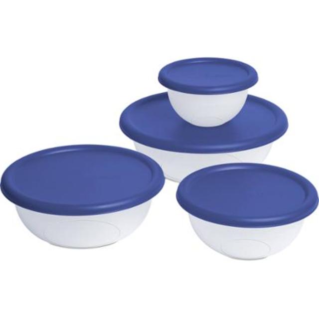 Sterilite 8-Piece Covered Bowl Set, Stadium Blue