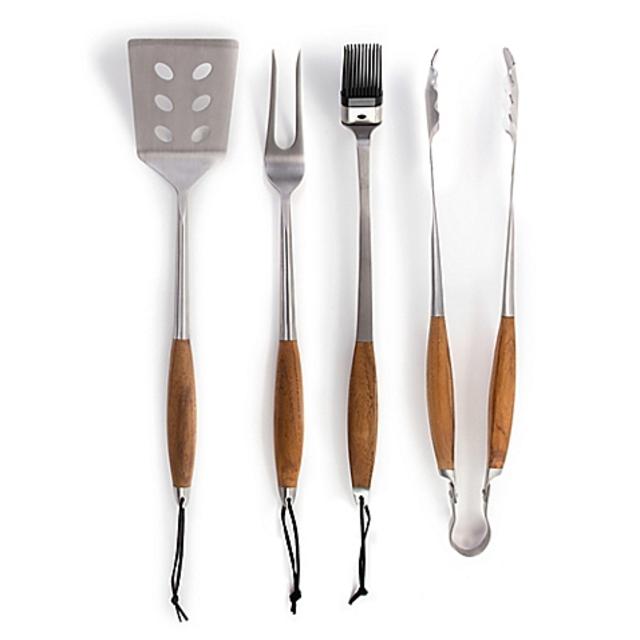 Schmidt Brothers® Bonded Teak 4-Piece Grilling Tool Set