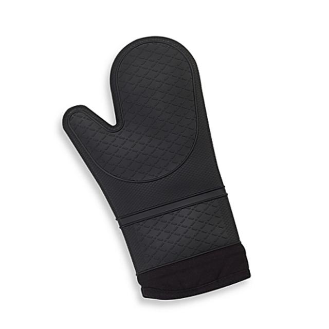 Silicone Quilted Oven Mitt in Black