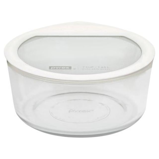 Pyrex® Premium™ 7 Cup Round Storage Dish, White