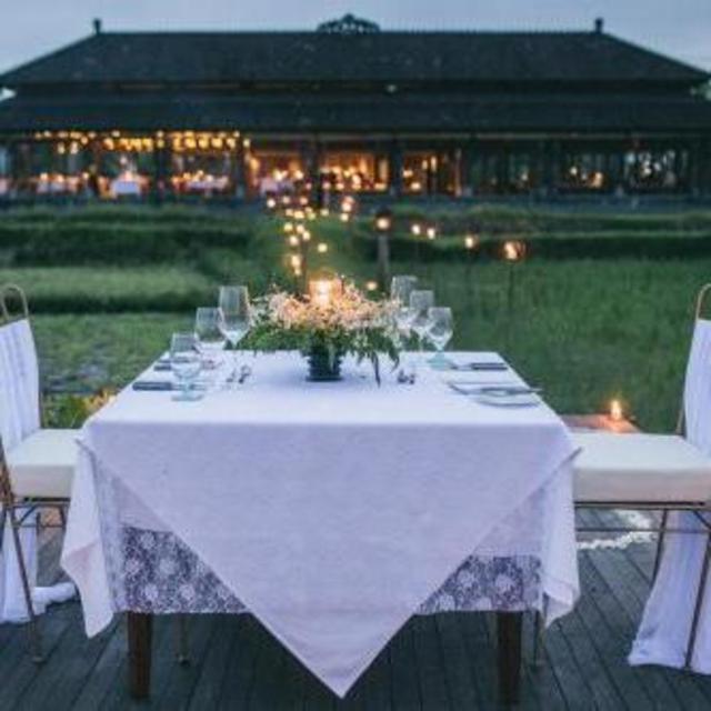 Romantic Dinner in Rice Paddies