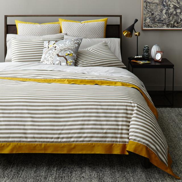 Draper Stripe Ash Duvet Cover
