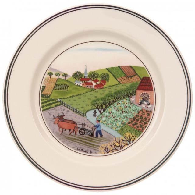 Design Naif Appetizer/Dessert Plate #4 - Plowing 6 3/4 in