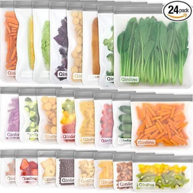Reusable Food Storage Bags - 24 pack (Gray)