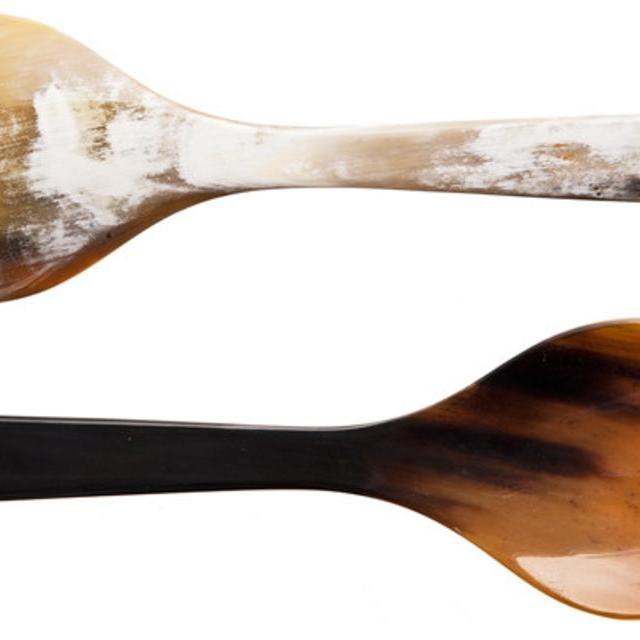 Polished Horn Salad Servers