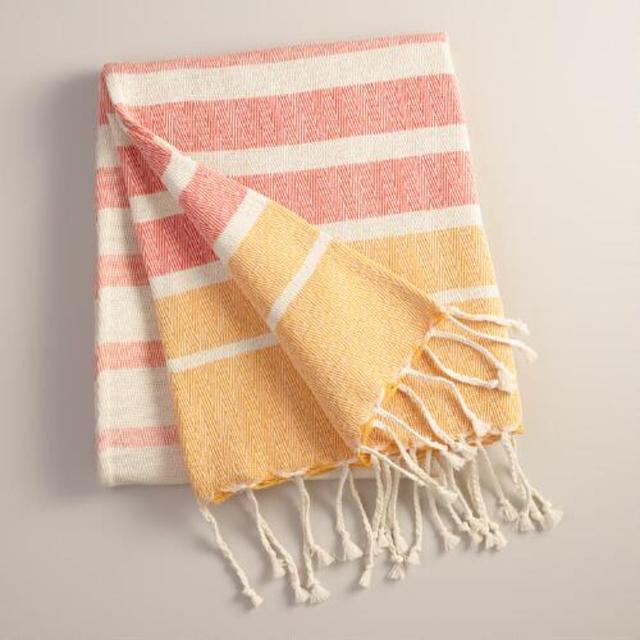 Oversized Orange Ombre Indoor-Outdoor Throw