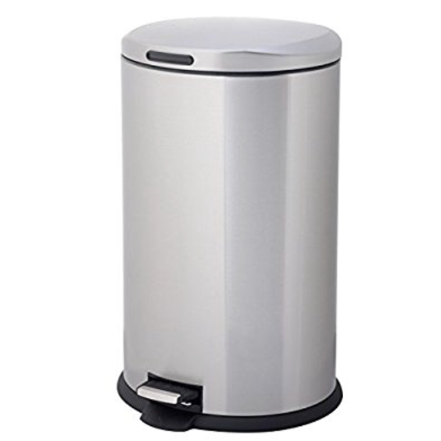 HomeZone 40-Liter Stainless Steel Oval Step Trash Can