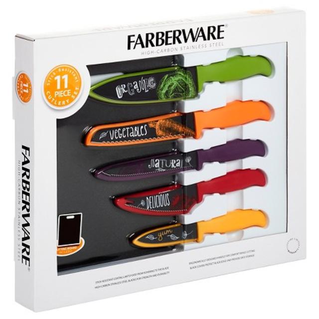 Farberware 11-Piece Resin Kitchen Cutlery and Chalkboard Set