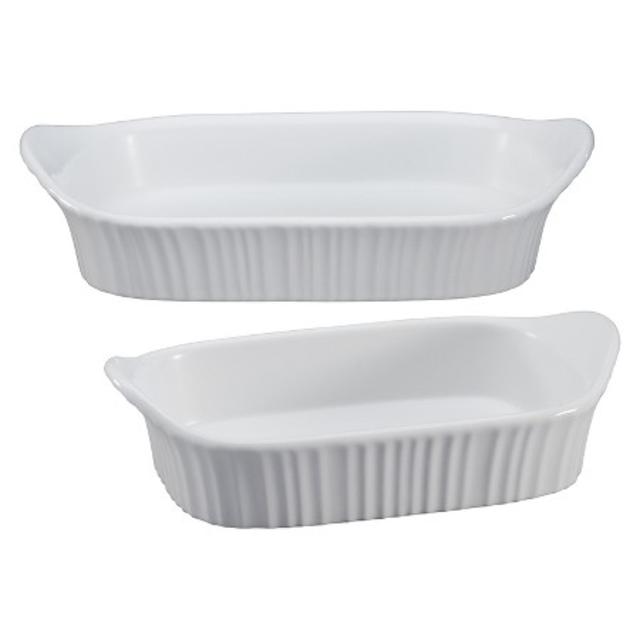 CorningWare® 2 Piece 1 and 2 Quart Rectangle Baking Set - French White