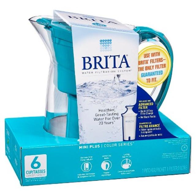 Brita Mini Plus 6 Cup Water Filtration Pitcher - Turquoise