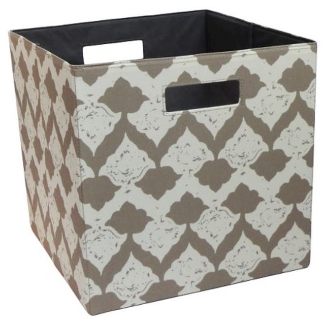Fabric Cube Storage Bin 13" - Mocha Iron Gate - Threshold™