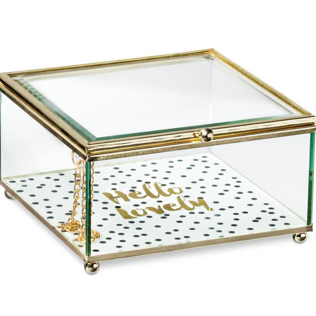 Decorative Box Tricoa Glass Multi-colored Square