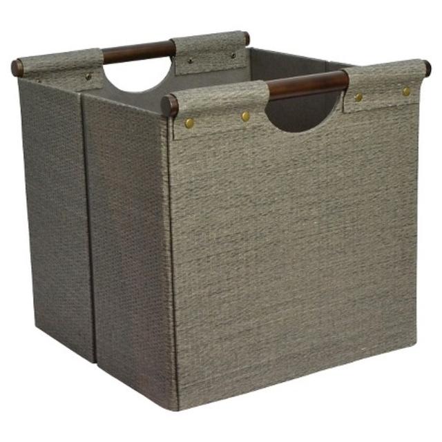Pandan Woven Cube Storage Bin 13" - Gray - Threshold™