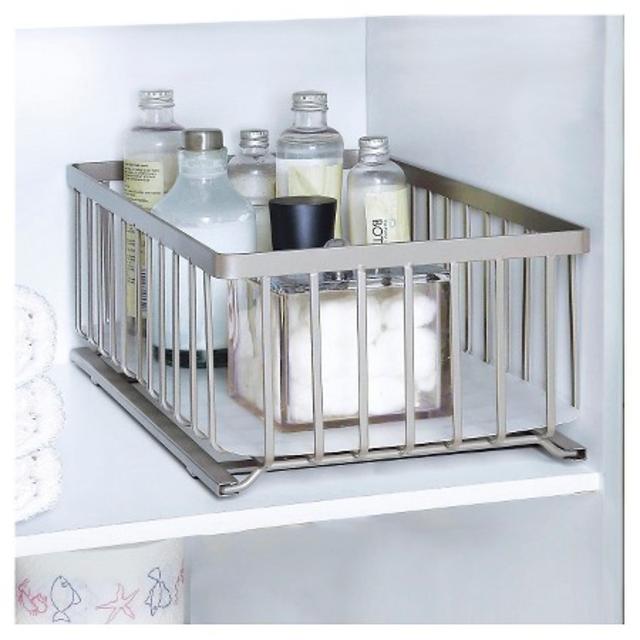 Under Vanity Slide Out Utility Storage Bin Champagne Small 88 Main