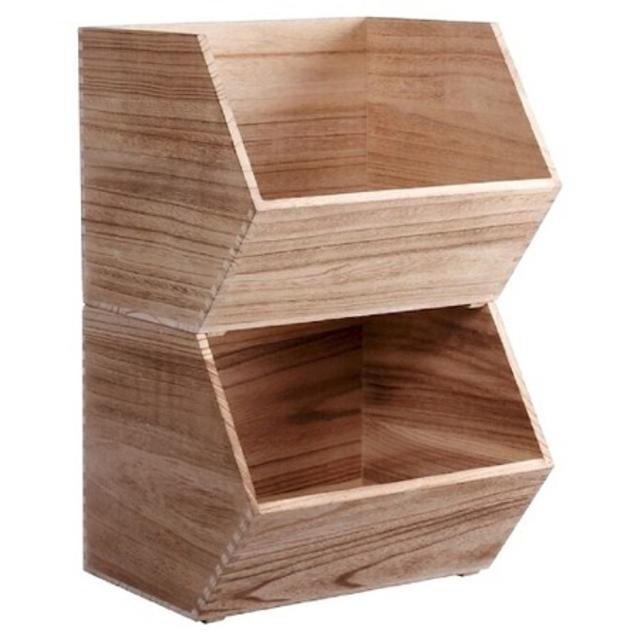 Stackable Wood Bin Large - Pillowfort™