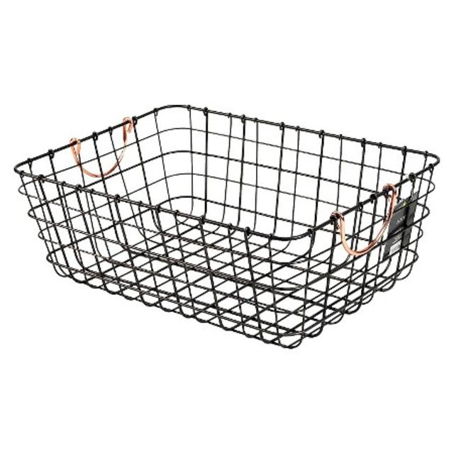 Antique Pewter Decorative Wire Basket - Black - Threshold™