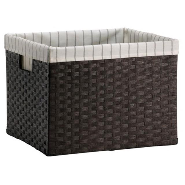 Large Lined Milk Crate - Dark Brown Weave - Threshold™