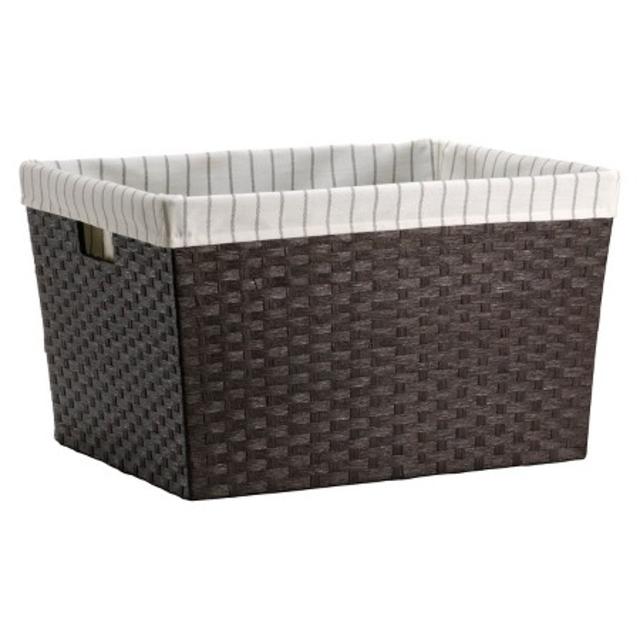 Lined Laundry Basket - Dark Brown Weave - Threshold™