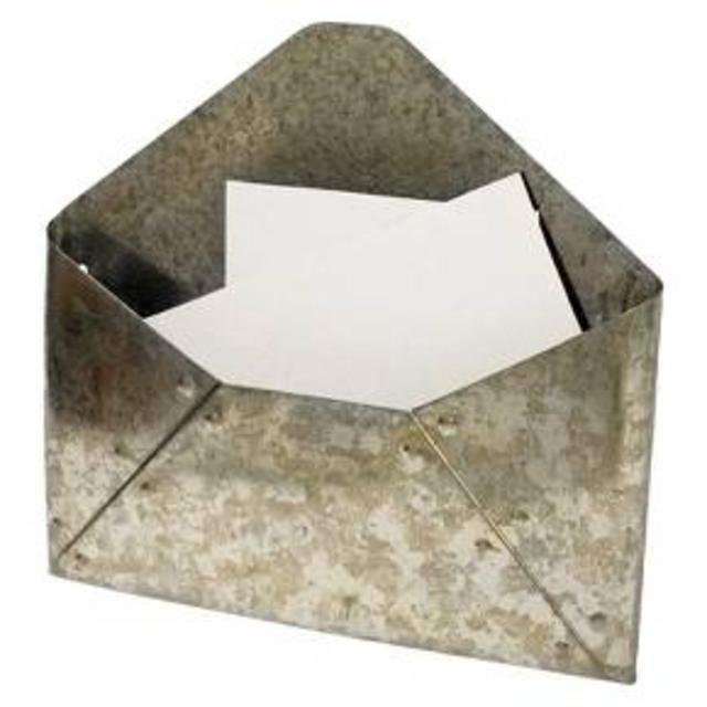 Galvanized Metal Envelope Mail Holder