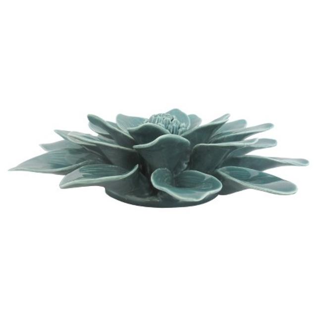 Porcelain Flower Wall Décor 8" -Aqua