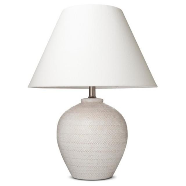 Carved Ceramic Table Lamp - Cream - Threshold™