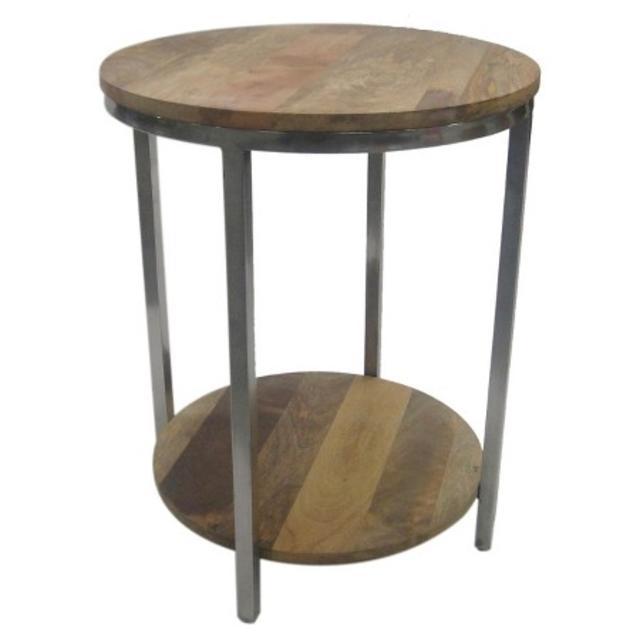 Berwyn End Table Metal and Wood Rustic Brown - Threshold™