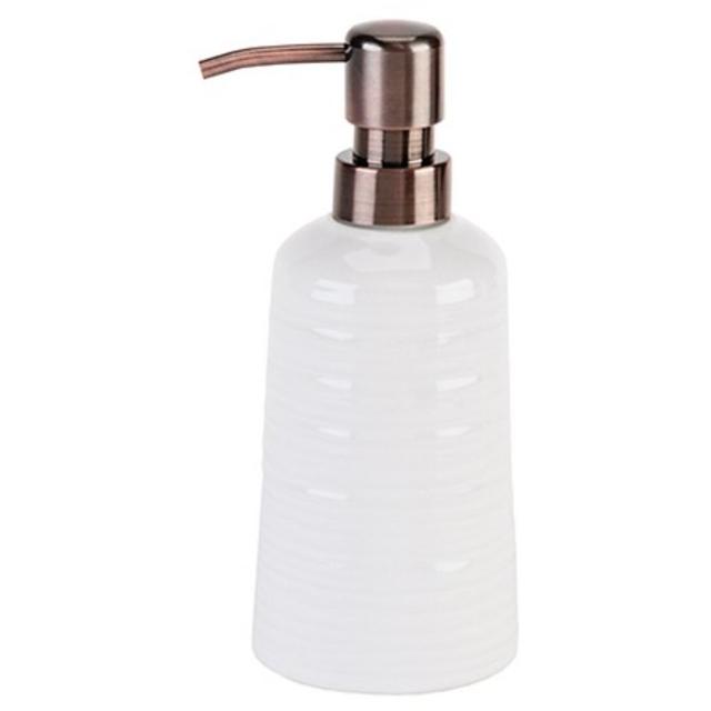 Threshold™ Ribbed Ceramic Soap Pump - White
