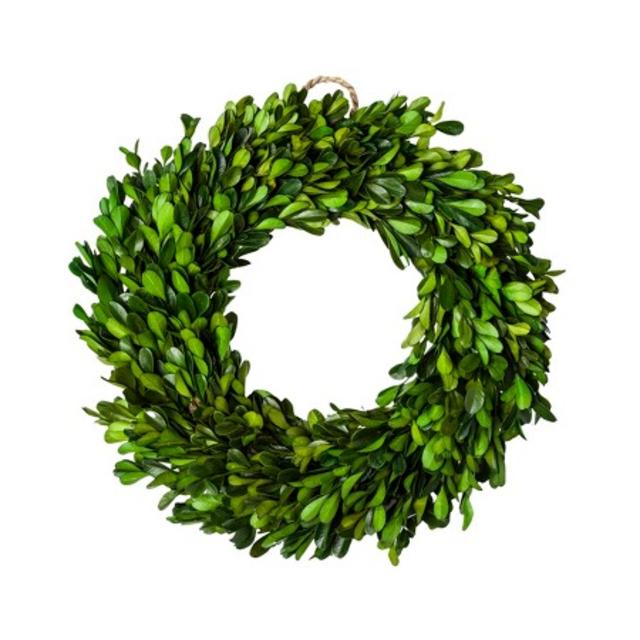 Preserved Boxwood Leaves Wreath Green (11")  Smith & Hawken™