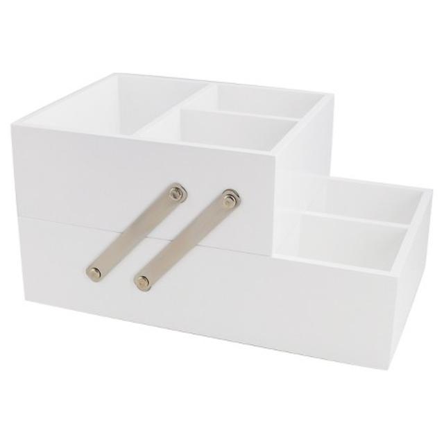 Threshold™ Hinged Vanity Organizer with Magnetic Strip - White