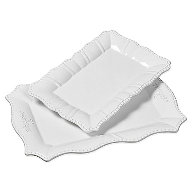 Tabletops Unlimited® Gallery Le Provence 2-Piece Rectangular Serving Platter Set in White