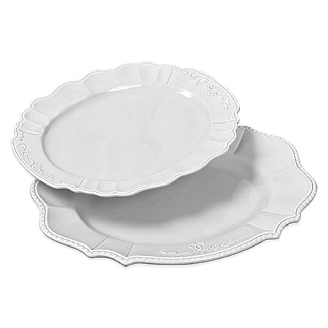 Tabletops Unlimited® Gallery Le Provence 2-Piece Oval Serving Platter Set in White